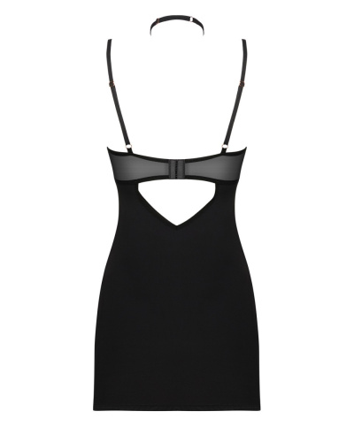 Obsessive Selinne chemise & thong - эротическая сорочка и стринги, XS/S (чёрный)